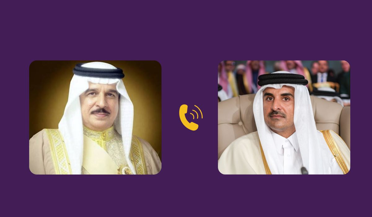 HH the Amir Sheikh Tamim Receives Phone Call from King of Bahrain